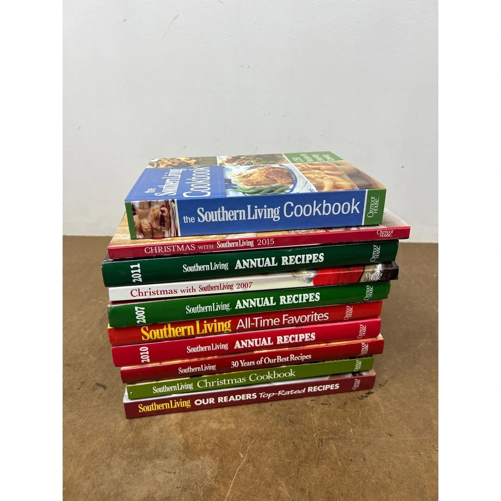 10 Southern Living Hardcover Cookbook Lot Annual Recipes Christmas All-Time Favs